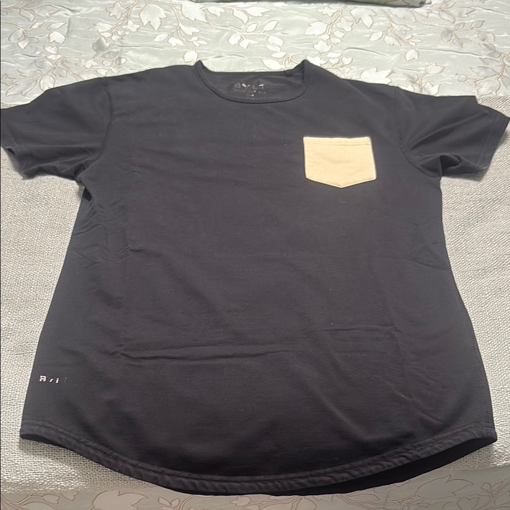 BYLT Black T-Shirt with Cream Pocket